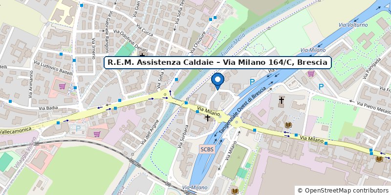 Mappa: R.E.M. Assistenza Caldaie, Via Milano 164/C, Brescia